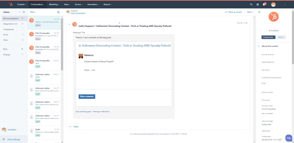 HubSpot Interface 